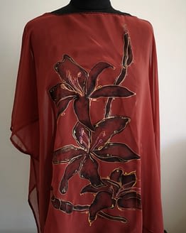 Red flower tunic