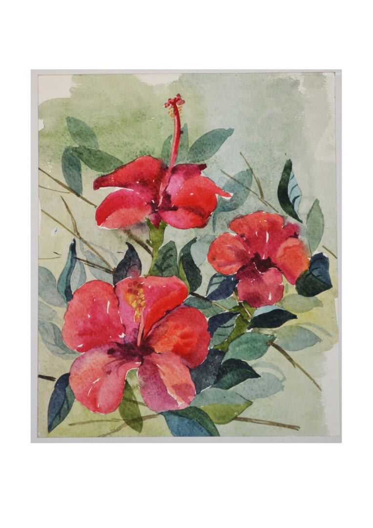 Red flowers by Elizaveta Ginzburg