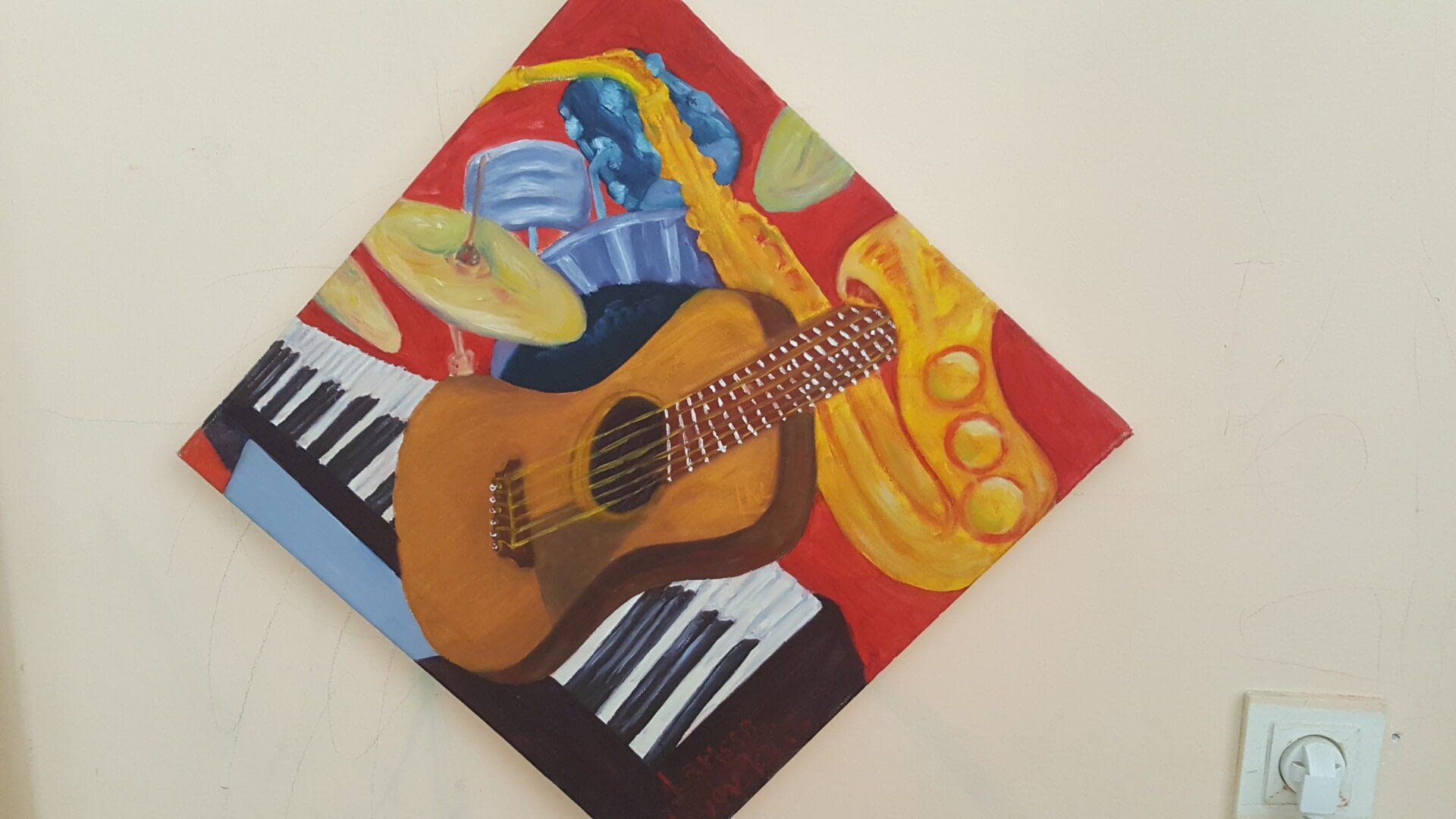 Guitar - painting by Larissa Lvovskaya