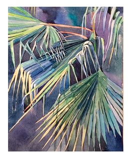Palm tree painting, Elizaveta Ginzburg