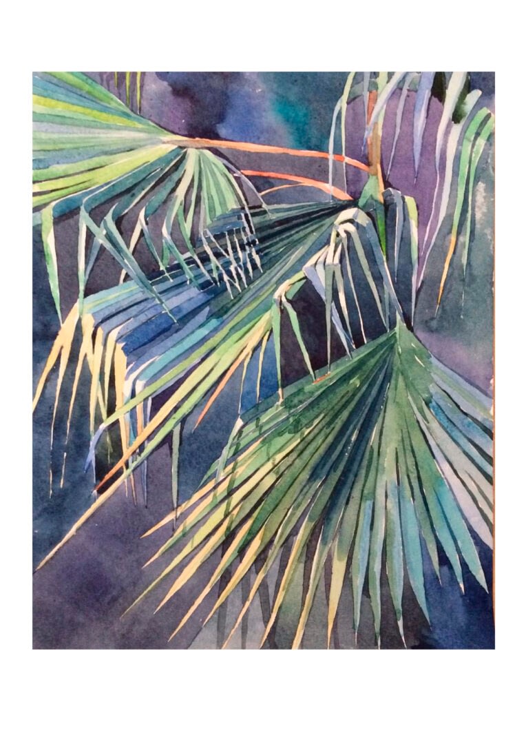 Palm tree painting, Elizaveta Ginzburg