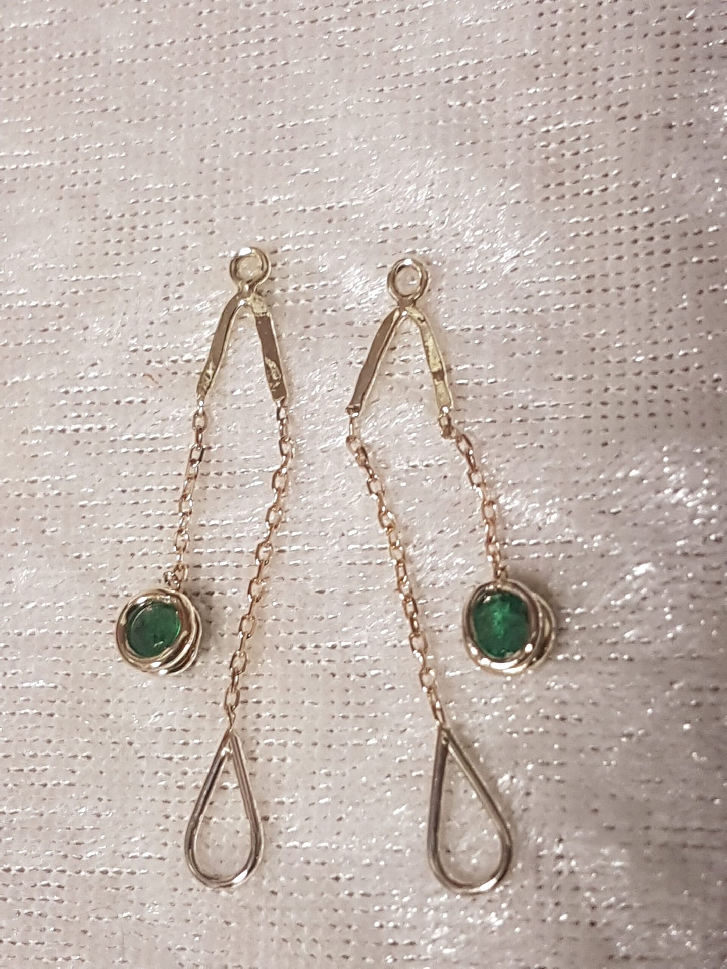 Golden-earrings-green-by-Margarita-Pomerancev